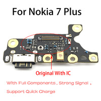 Conector de puerto de carga probada, Conector de cargador USB tipo C, placa de micrófono para Nokia 7 Plus, pieza de reparación de repuesto
