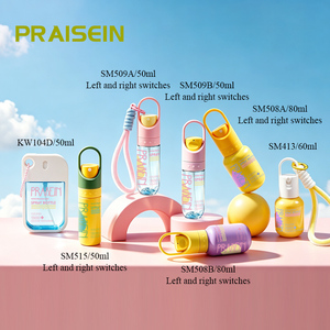 Flaconi Portatili in Plastica PET Rotondi OEM ODM da 50ml 60ml 80ml, Bottiglie Spray Vuote con Portachiavi - Product Image 2