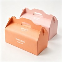 Boîte en carton recyclable de qualité alimentaire, personnalisée, bon marché, en gros, avec poignée, pour gâteau, gâteau roulé, pain, poulet frit, sushi