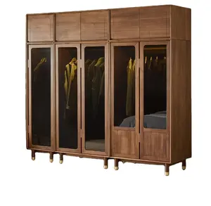 Garderobe Mode Glazen Deur Kast Moderne Kast Ontwerp Aangepaste Garderobe Organizer Kast