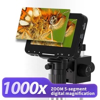 Kamera Mikroskop Video Stereo Industri Saku HD LCD IPS 4.3 " 16MP 1080P Sensor CMOS Tipe-c/8 LED Penerangan ABS Monokuler