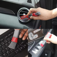 Brosse de nettoyage double tête pour intérieur de voiture, tableau de bord, stores, clavier, dépoussiérage, outil de nettoyage automobile pour aérateurs, brosses de lavage de voiture
