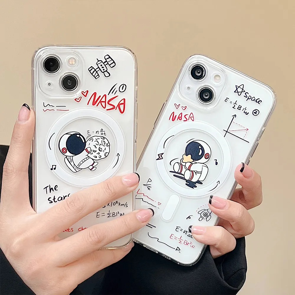 Casing pelindung iPhone, kartun lucu untuk casing iPhone, cangkang pelindung transparan Desain unik, TPU lembut ramping, casing tahan guncangan 15 14 13 Pro Max