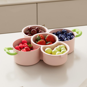 Home Living Room New Year <strong>Candy</strong> <strong>Tray</strong> Plastic Fruit Plate with Snack Storage Coffee Table <strong>Tray</strong> for Parties and Gatherings - Product Image 1