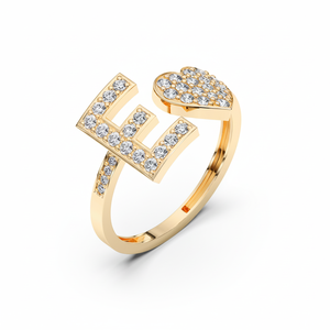 0.50กะรัต F-G/VS Lab growed round Diamond GOLD Solid ''Pave set แหวนหมั้น for เธอสัญญาแหวนเพชร - Product Image 1