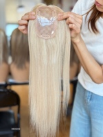 Prothèse capillaire SHY en cheveux naturels, couleur blonde, cheveux Remy chinois, base mono, fourniture professionnelle de prothèses capillaires