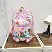 Tas ransel kasual berkapasitas besar gaya ins untuk siswa SMP, tas ransel lucu bermotif untuk siswa SD