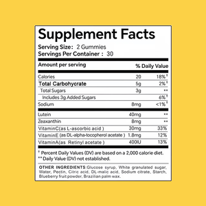 Gummies OEM pour adultes à la <span class=keywords><strong>myrtille</strong></span> et à l'ester de <span class=keywords><strong>lutéine</strong></span> pour la santé oculaire avec zéaxanthine, bêta-carotène et astaxanthine - Bénéfices antioxydants - Product Image 2