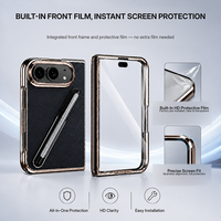 Nouvel étui de protection d'écran pliable pour iPhone DUO, coque en cuir PU de luxe avec étui de protection pour stylo pour Samsung ZFold8 Ultra