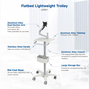 Tablette médicale en alliage d'aluminium <span class=keywords><strong>de</strong></span> style industriel Chariot <span class=keywords><strong>pour</strong></span> ordinateur <span class=keywords><strong>portable</strong></span> à prix d'usine Chariot médical avec <span class=keywords><strong>support</strong></span> métallique - Product Image 4