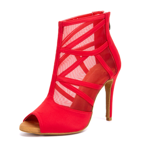 LUOQIAO Zapatos <span class=keywords><strong>de</strong></span> Jazz para Mujer con Punta Abierta, Tacón Alto, Malla Trasera, Cremallera <span class=keywords><strong>y</strong></span> Cordones, Ideales para Baile <span class=keywords><strong>de</strong></span> Salón, <span class=keywords><strong>Salsa</strong></span>, <span class=keywords><strong>Bachata</strong></span> <span class=keywords><strong>y</strong></span> <span class=keywords><strong>Clases</strong></span> <span class=keywords><strong>de</strong></span> Danza - Precio <span class=keywords><strong>de</strong></span> Fábrica - Product Image 3