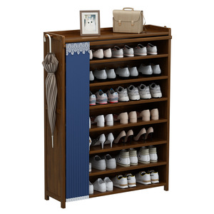 Simple dustproof shoe rack, multi-layer bamboo shoe rack, home shoe cabinet, entryway storage, partition - Product Image 5