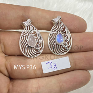 Colgante de piedras preciosas Encantadora piedra preciosa de Plata de Ley 925 con joyería hecha a mano única - Product Image 1