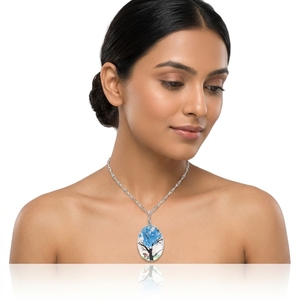 Trendy Crystal Indian Women Charms Crafts Glass Plant Lucky Resin Fresh <strong>Tree</strong> Dried <strong>Tree</strong>/Flower Pendant <strong>Necklaces</strong> with Resin - Product Image 2