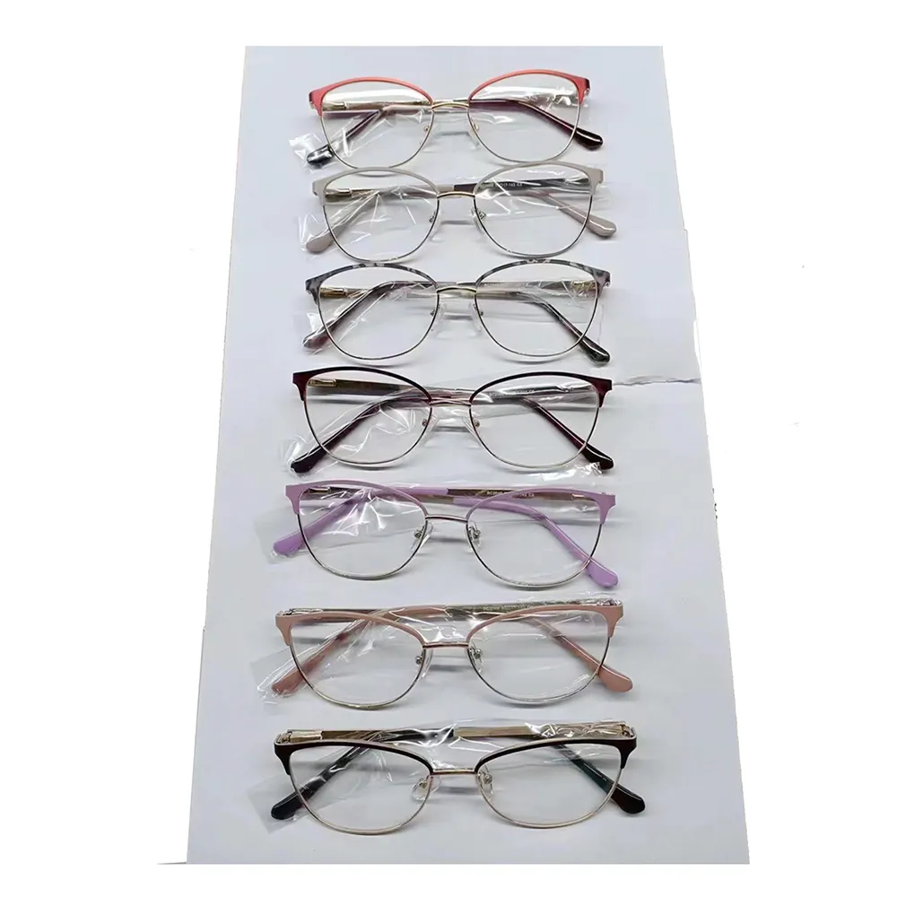 Inventory Clearance Fashion Cat Eyes Glasses for Women Spectacle Eyeglasses Frames Eyewear Metal Optical Frame