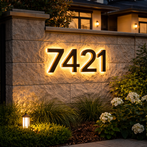 Letrero LED Iluminado con Número de Puerta 408 para Oficina Moderna, Letrero Retroiluminado Personalizable con Cualquier Número para Proyecto Corporativo - Product Image 1