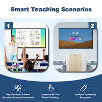 Tableau blanc interactif à écran plat multi-touch de 65, 75, 86, 98 pouces, numérique 4K, caméra 48MP, Android 14, application large spectre