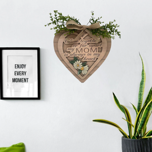 Décoration murale moderne « Nature morte » pour <span class=keywords><strong>la</strong></span> Fête des Mères, motif cœur et marguerite, avec inscription « Maman est toujours dans mon cœur » - Product Image 1