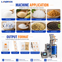 Máquina automática para lavar cacahuetes, polvo, granola, azúcar blanco en sobres, impresión, llenado y envasado.