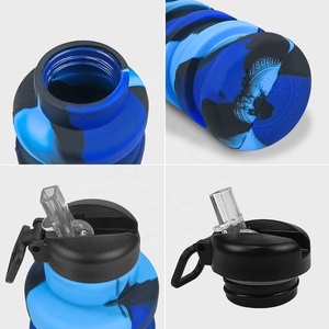 <b>Custom</b> 500ML Sports Collapsible Sustainable BPA Free Leakproof Portable Silicone Boot Folding <b>Water</b> <b>Bottle</b> - Product Image 5