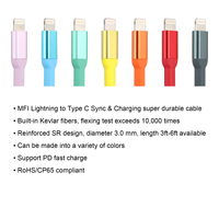 Kabel Data ponsel pengisi daya cepat, kabel Data USB Tipe C asli untuk IP