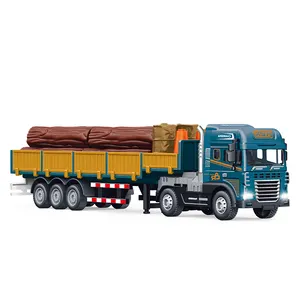 KLX 1:24 Child Toys Die Cast Friction Truck And Trailer Transport Vehicle Toys Alloy Transporter Trailer Truck Toy