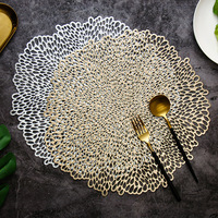 Set de table occidental en forme de méduse dorée, en PVC, imperméable et antidérapant, pour la cuisine et la décoration de la maison