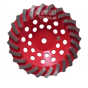 7" Diamond Abrasive Wheel Edging Concrete Turbo Segmented Hand Grinding Cup Wheels With 24nos Segment