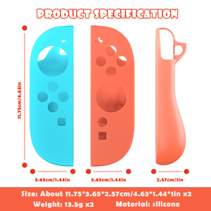 Silicone <b>Case</b> For Nintendo <b>Switch</b> Controllers Protective Cover Blue Red Orange Color Options - Product Image 2