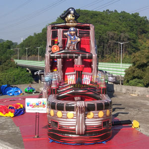 Structure gonflable pirate avec toboggan sec pour enfants, château gonflable commercial, équipement de terrain de jeux, structure d'amusement - Product Image 3