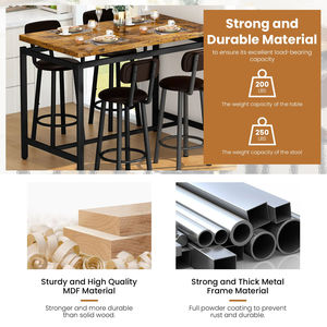 American retro <b>bar</b>, milk tea shop, coffee shop <b>bar</b> <b>table</b> and chair set, casual <b>bar</b> <b>table</b> with backrest <b>bar</b> stool - Product Image 3