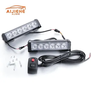 High Quality 6 LED Super Bright LED Red and Blue Strobe Lights Car Signal Emergency Warning Other Lights Accessories Lighting