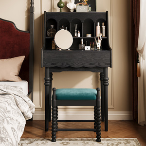 <span class=keywords><strong>Table</strong></span> <span class=keywords><strong>de</strong></span> toilette en bois massif <span class=keywords><strong>de</strong></span> style rétro français avec miroir, coiffeuse <span class=keywords><strong>de</strong></span> style antique <span class=keywords><strong>et</strong></span> tabouret assorti pour la chambre à coucher - Product Image 4