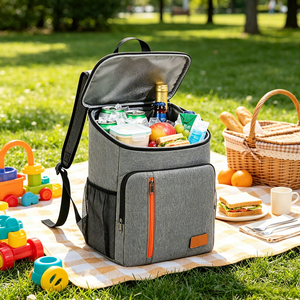 Sac isotherme pour le déjeuner, école, enfants, famille, multi-poches, fonctionnel, portable, personnalisé, imperméable, facile à nettoyer, randonnée en plein air, camping - Product Image 1