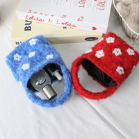 Dompet Koin Beruang Bunga Bordir Minimalis Lucu, Tas Penyimpanan Lipstik Mini Portabel, Tas Penyimpanan Earphone, Kabel Data Anti Debu