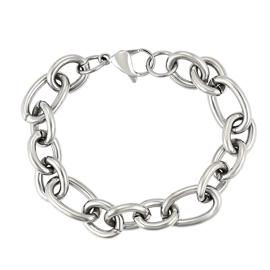 76966 Xuping Joyas En Acero Pria Stainless Steel Perhiasan Fashion Hihhop Link Jaringan Gelang