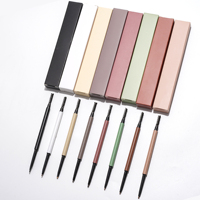Crayon à sourcils double embout imperméable à pointe inclinée avec brosse applicatrice pour la vente en gros OEM ODM