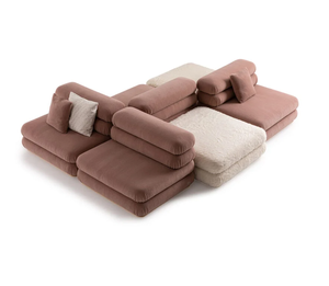 Factory Direct Sales Modern Minimalist Italian Style <strong>Modular</strong> Sectional <strong>Chaise</strong> <strong>Sofa</strong> Set with Velvet Cover for Villa Living Room - Product Image 5