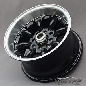 Fonyee Deep Dish Noir Multi Rayons 8 Trous Hoecos 13 Pouces 4x10 0/114.3 ET -7 Auto Rines Mag Jantes En Alliage Jantes De Voiture pour Mitsubishi - Product Image 3