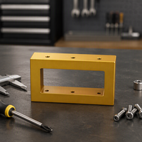 Support en aluminium usiné CNC OEM, anodisation dorée personnalisée, accessoires de fixation en alliage