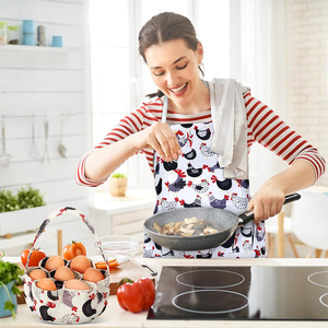 Venta al por mayor: 2 delantales y <span class=keywords><strong>cestas</strong></span> para recoger huevos, delantal para recoger huevos con 15 bolsillos y cesta con 7 bolsillos para granjeros y cocinas. - Product Image 4