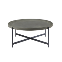 Table basse industrielle en béton avec pieds en bois massif/métal, table de canapé en ciment préfabriqué, taille personnalisée, qualité commerciale, approvisionnement