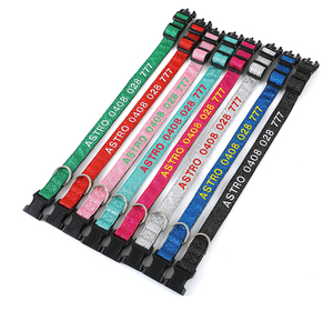 Collari <span class=keywords><strong>per</strong></span> <span class=keywords><strong>Cani</strong></span> di Lusso in Nylon e Poliestere <span class=keywords><strong>con</strong></span> Nome Personalizzato, Sgancio Rapido, Nastri Luminosi, Fibbia alla Moda - Product Image 5