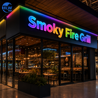Letras LED RGB para Publicidad Exterior, Programables, Multicolores, Letrero con Logotipo Personalizado
