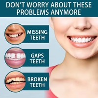 Juego de Dientes Ajustables para Dentadura Postiza, Carillas Estéticas, Blanqueamiento Dental, Dentadura Postiza Natural Portátil, Decoración para Espacios entre Dientes
