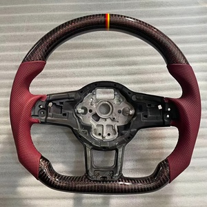 En stock pour Volkswagen Golf 5 6 7 R MK5 MK6 MK7 MK7.5 <span class=keywords><strong>Gti</strong></span> <span class=keywords><strong>Polo</strong></span> Passat CC B8 B6 M <span class=keywords><strong>Volant</strong></span> en cuir et fibre de carbone - Product Image 3