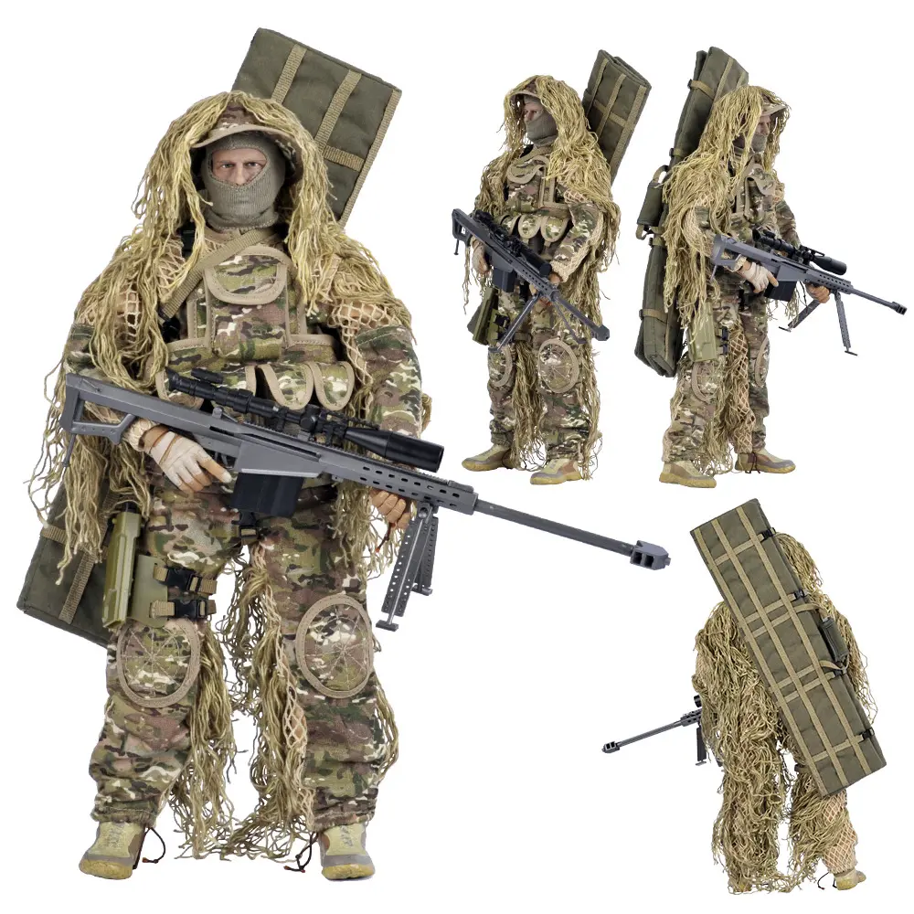 collection level multi accessories 12 inch sniper with Barrett military model 1 / 6 soldiers military action figure