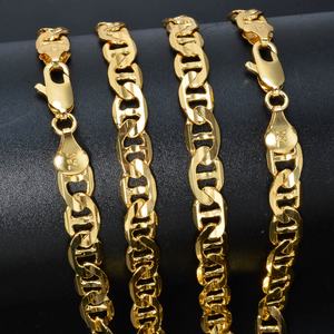 Collar de Cadena de Eslabones Chapado en Oro de 14K, Estilo Italiano, de Latón, Moderno y a la Moda, Unisex, para Aniversario - Product Image 3