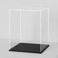 Boîte d'affichage de cas de trophée en acrylique transparent vitrine de souvenirs de sport en acrylique vitrine en acrylique avec base en bois