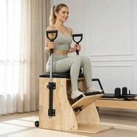 Chaise de Pilates Wunda Combo Stabilité en Bois de Chêne avec Pédales Divisées, Poignées de Fitness, 4 Ressorts, Écologique, pour Usage Domestique et en Studio